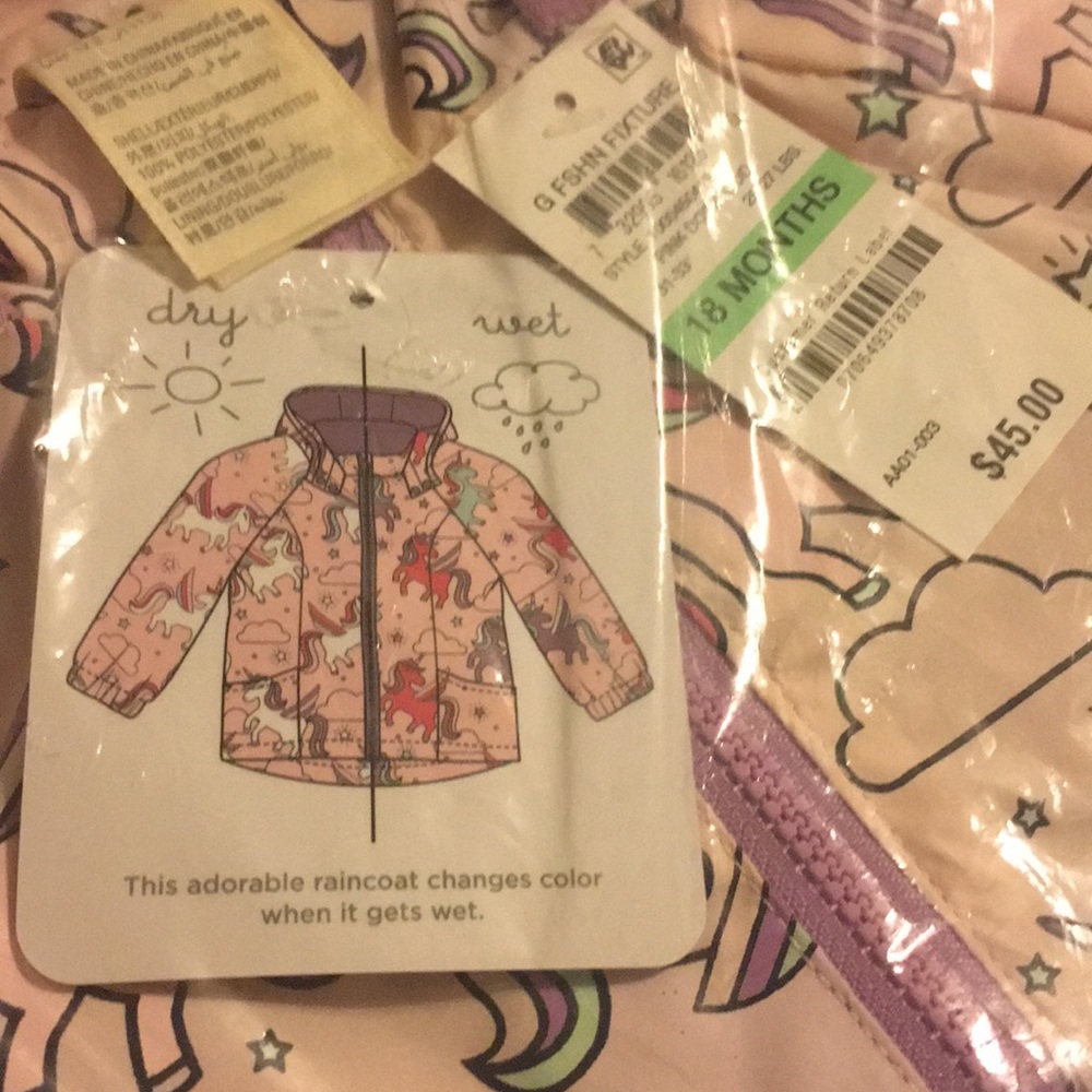 CHANGES COLOR WHEN WET RAINCOAT